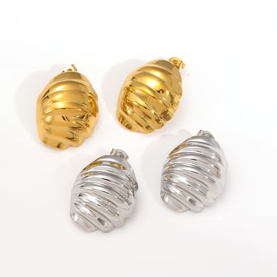 1 Pair Simple Series Retro Geometric 18K Gold Plated Stud Earrings h5 Picture6