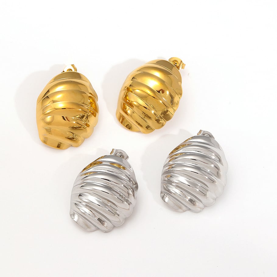 1 Pair Simple Series Retro Geometric 18K Gold Plated Stud Earrings Picture6