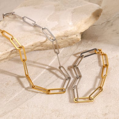 1 Piece Simple Series Daily line Stainless Steel 18K Gold Plated Women Chain Bracelets h5 Picture3