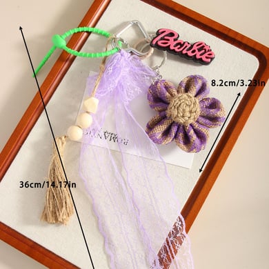 1 Piece Romantic Series Bohemian Lace Flower Vacation Bowknot Rayon Women's Bag Charms h5 Picture7