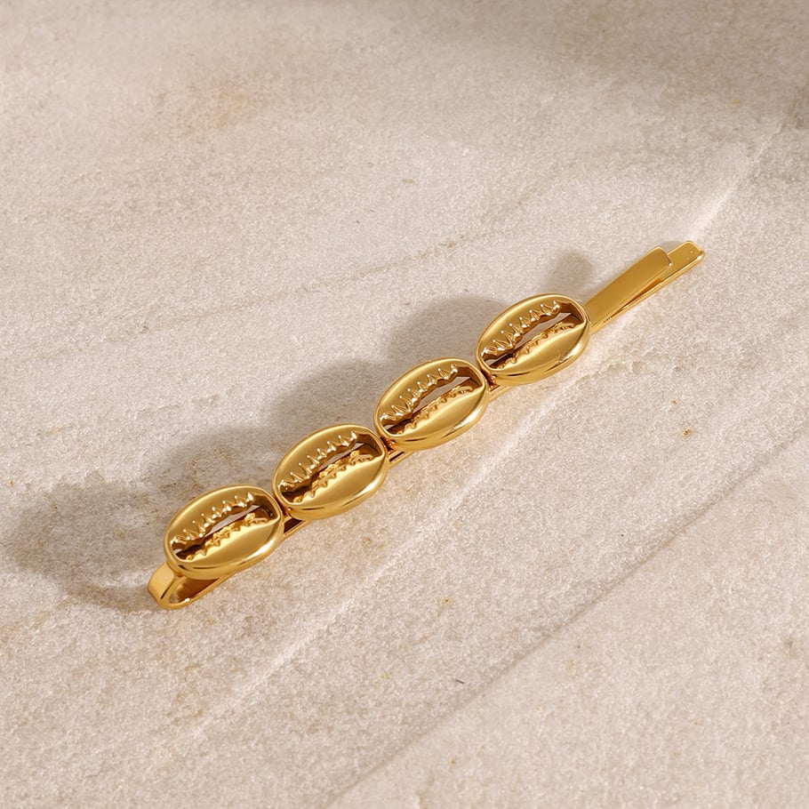 1 Pair Simple Series ins style Turtle Stainless Steel 18K Gold Plated Women Hair Clips Picture4