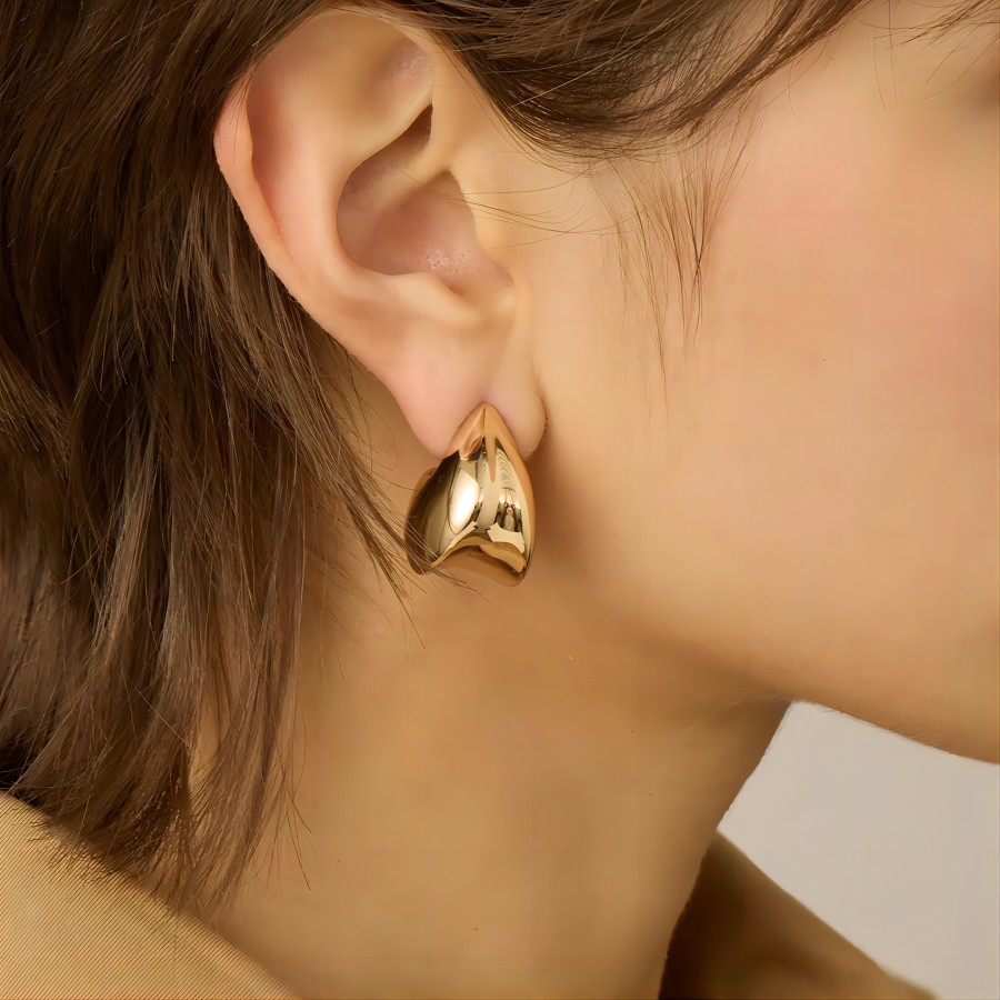 1 Pair Simple Series ins style Ring 18K Gold Plated Women Stud Earrings Picture3