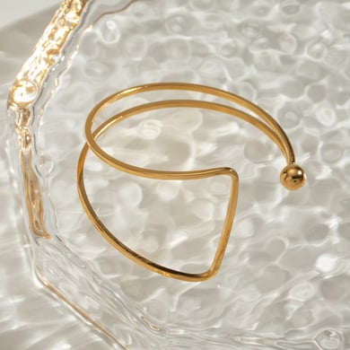 1 Piece Simple Series Simple Geometric Stainless Steel 18K Gold Plated Women Bangles h5 Picture4