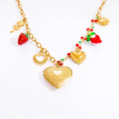 1 Piece Romantic Series Natural Heart Stainless Steel 18K Gold Color Plated Glass Women's Pendant Necklaces h5 Picture9