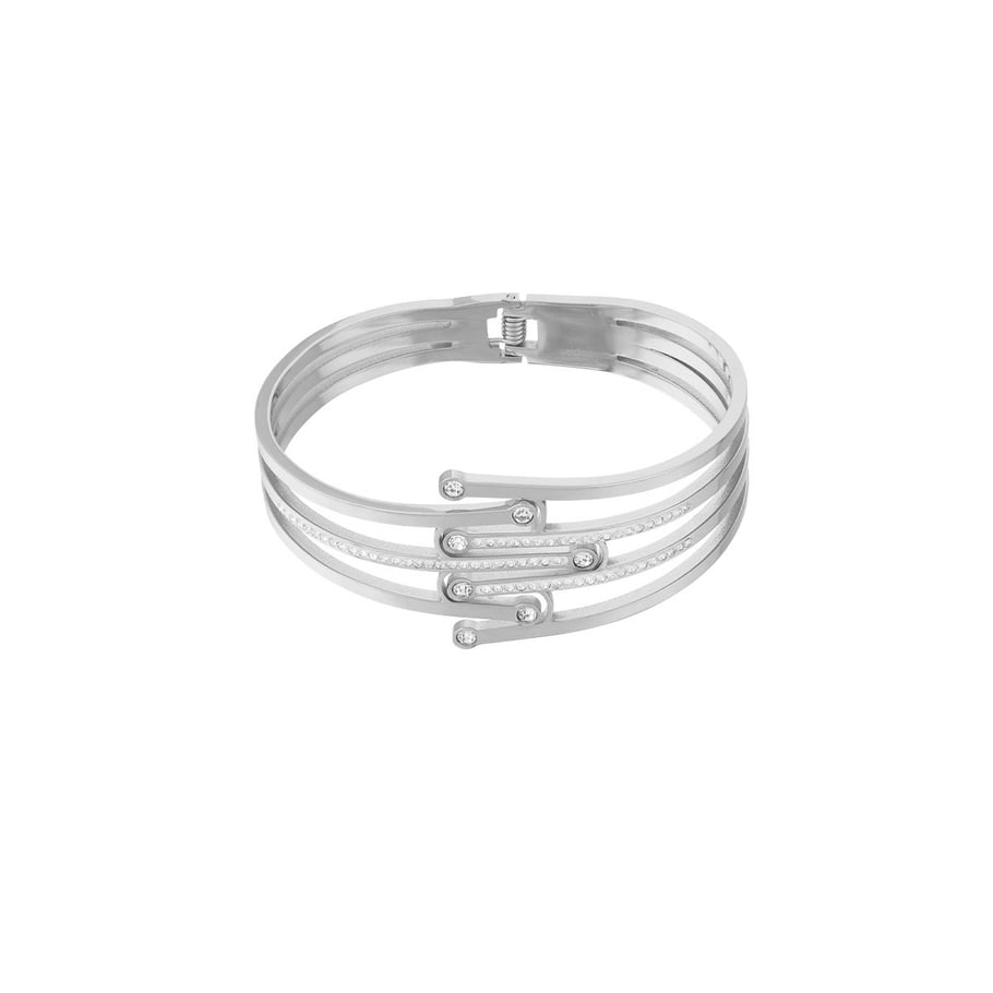 1 Piece Stylish Series Chic Natural Line Stainless Steel Gold Color Women's Bangles Picture7