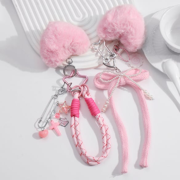 1 pezzo di ciondolo per borsa da donna in lega a forma di cuore dolce della serie romantica 2