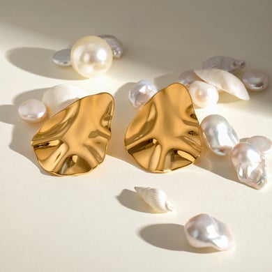 1 Paar einfache Serie lässig geometrische Edelstahl 18 Karat vergoldet Frauen Ohrstecker h5 Bild4
