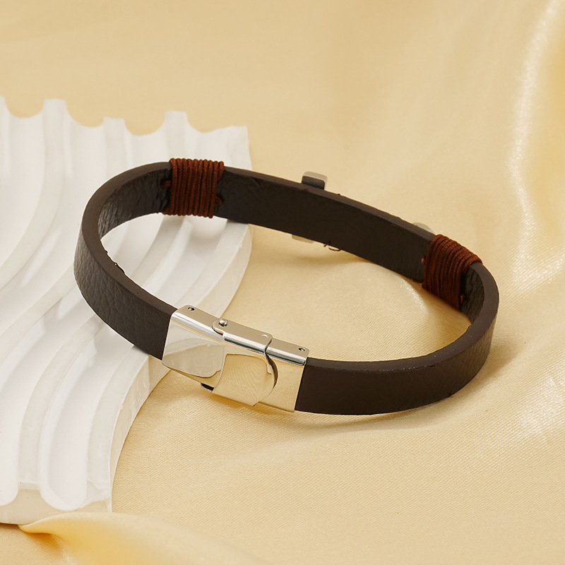 1 Stück Classic Series Retro Edelstahl Unisex Kettenarmbänder Bild5