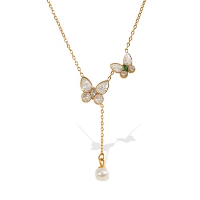 1 Piece Gorgeous Series Exquisite Butterfly Stainless Steel Gold Color Women's Pendant Necklaces h5 Picture7