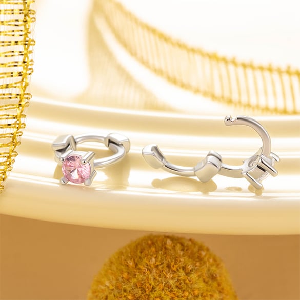 1 Piece Delicate Series Sweet Round Copper Zircon Women's Hoop Earrings