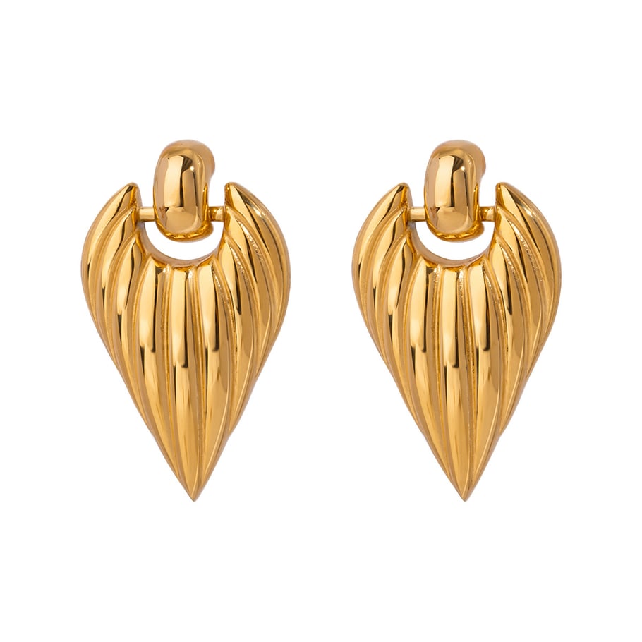 1 Pair Simple Series Retro Heart Stainless Steel 18K Gold Plated Women Drop Earrings Picture5