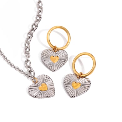 1 Piece Romantic Series Daily Thread Heart Stainless Steel Gold Color Women's Pendant Necklaces h5 Picture10