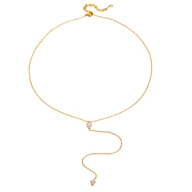 1 Piece Simple Series Simple Droplet Stainless Steel 18K Gold Plated Rhinestone Women Pendant necklaces h5 Picture6
