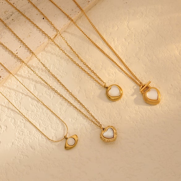 1 stuk eenvoudige serie retro geometrische 18K vergulde dames hanger kettingen 2