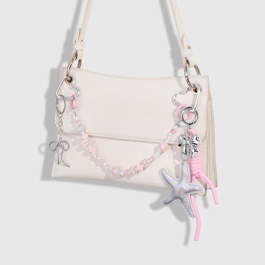Sweet Leather Starfish Beaded Chain Women's Bag Charms Picture7