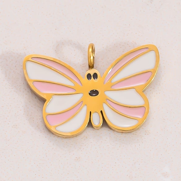 1 Piece Romantic Series Sweet Drop Oil Heart Stainless Steel Gold Color Women's Pendants