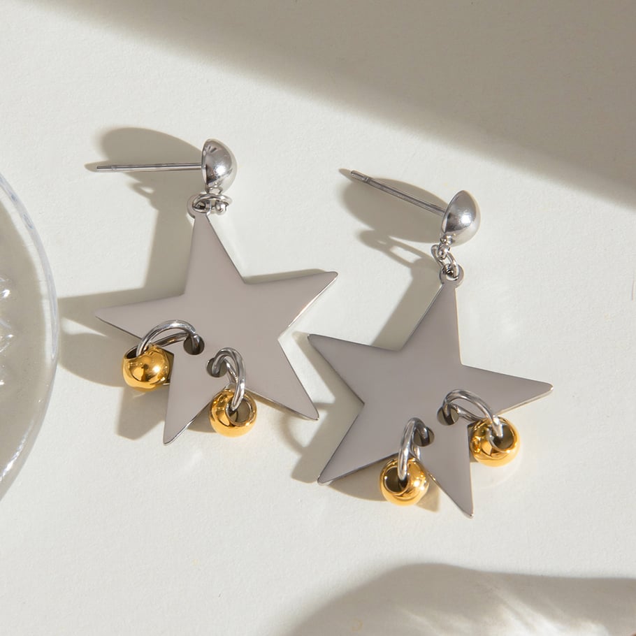 1 Pair Simple Series Classic Geometric Stainless Steel 18K Gold Plated Women Drop Earrings Picture5