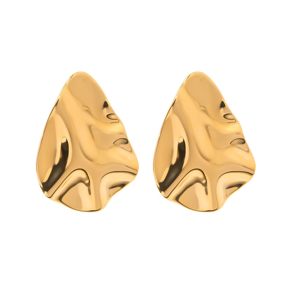 1 Paar einfache Serie lässig geometrische Edelstahl 18 Karat vergoldet Frauen Ohrstecker Bild5