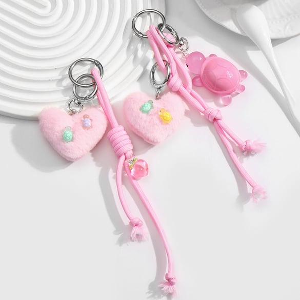 1 Piece Romantic Series Sweet Heart Resin Women's Bag Charms 2