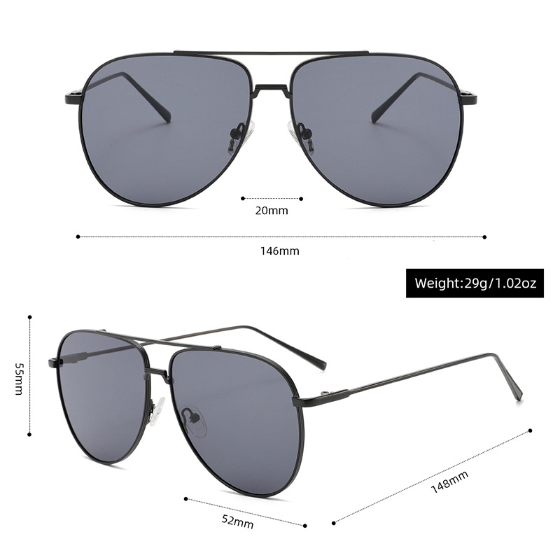 Lunettes de soleil pour femmes, série simple, couleur unie, en alliage, 1 pièce Image11