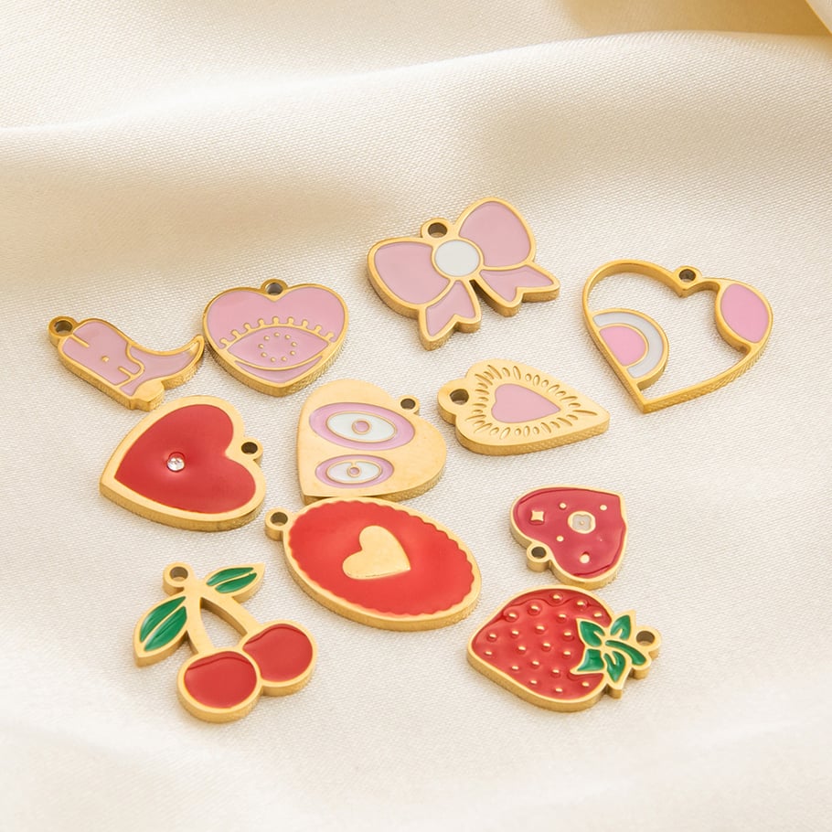 1 Paar Anhänger aus Edelstahl mit 18 Karat Goldbeschichtung für Damen aus der Romantischen Serie „Sweet Plant“ Bild4