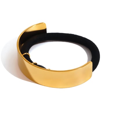 1 Paar Simple Series Einfache einfarbige Edelstahl-Haarbänder mit 18 Karat Goldbeschichtung für Damen h5 Bild5