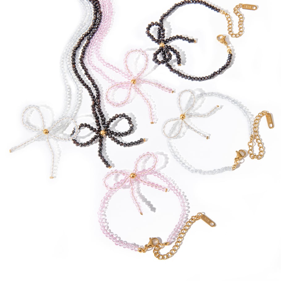 Europäische und amerikanische grenzüberschreitende INS-Stil Mode Licht Luxus High-End 18 Karat Gold Edelstahl Bogen Perle Ohrringe Ohrringe Zubehör für Frauen Bild8