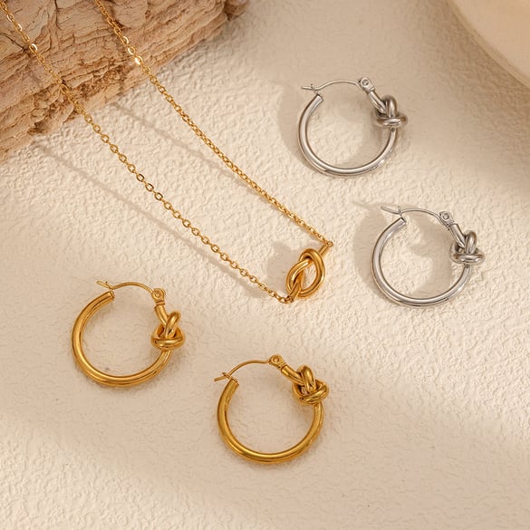 1 paire de boucles d&#39;oreilles à tige géométriques simples en acier inoxydable couleur or pour femme
