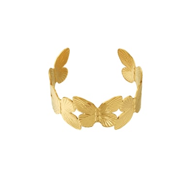 1 Piece Delicate Series Elegant Butterfly Stainless Steel Gold Color Women's Bangles h5 Picture4