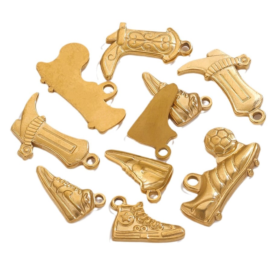 1 Piece Simple Series Chic Boots Stainless Steel Gold Color Unisex Pendants h5Picture6