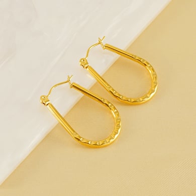 1 Pair Simple Series Simple Geometric Stainless Steel 18K Gold Plated Women Drop Earrings h5 Picture4