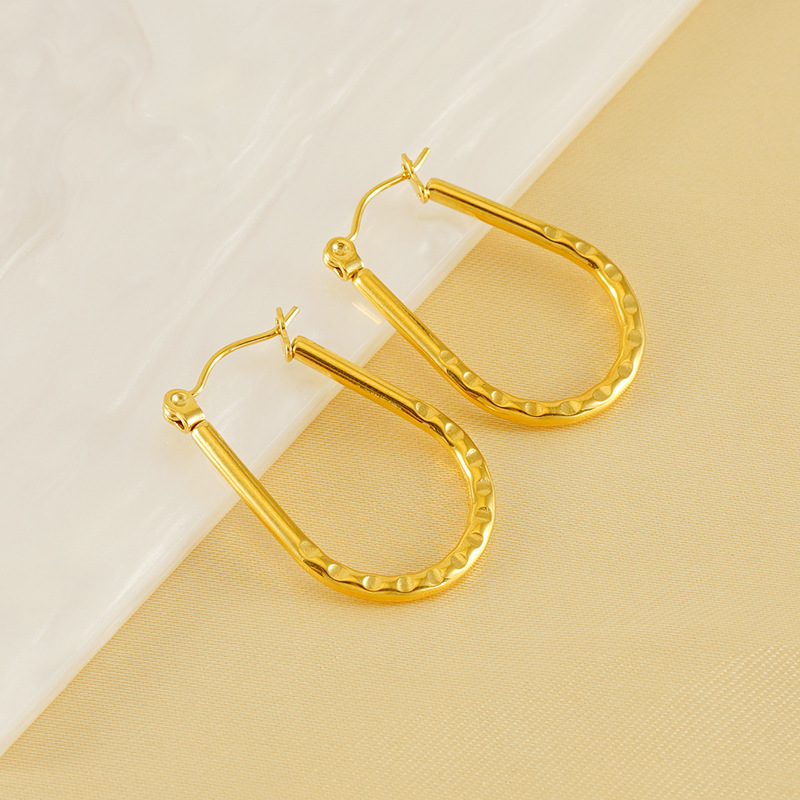 1 Pair Simple Series Simple Geometric Stainless Steel 18K Gold Plated Women Drop Earrings Picture4