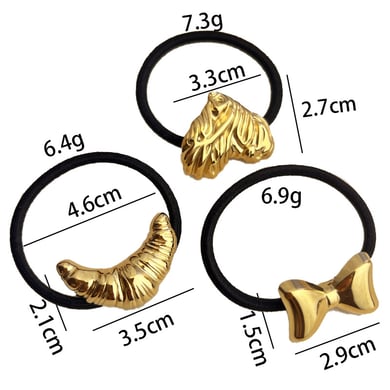 1 Stück Simple Series Niedliches Herz Edelstahl Goldfarben Damen Haargummis h5 Bild5