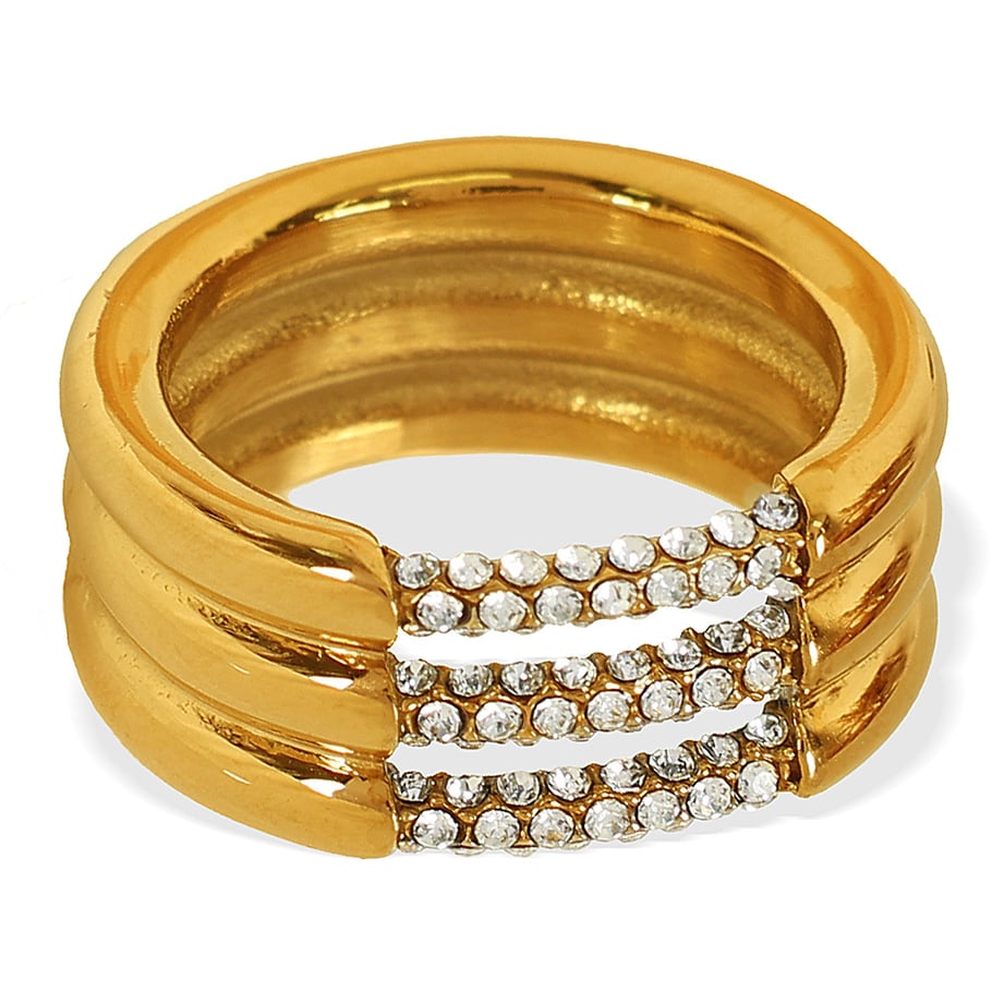 1 pair simple series simple geometric stainless steel gold plated rhinestone women single rings h5Picture6