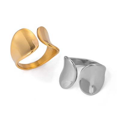 1 Piece Simple Style Geometric Stainless Steel 18K Gold Plated Women's Adjustable Rings h5 Picture6