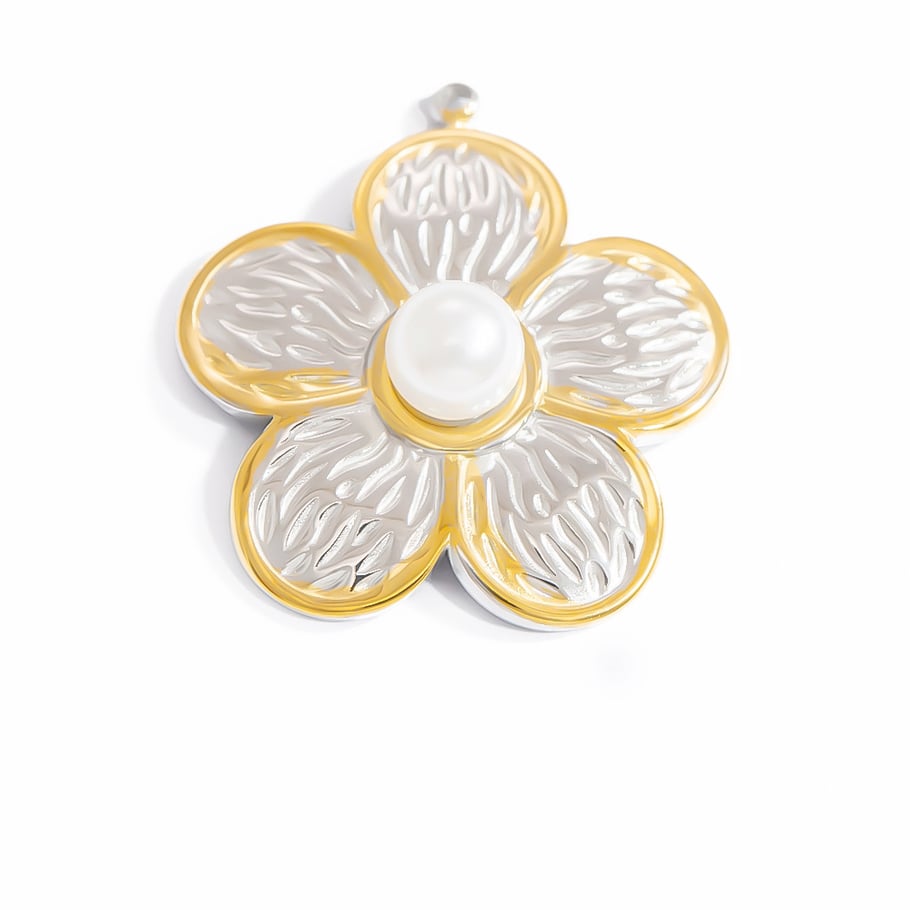 1 Stück Luxuriöse Serie Klassische Blume Edelstahl Gold Farbe Damen Anhänger Bild6