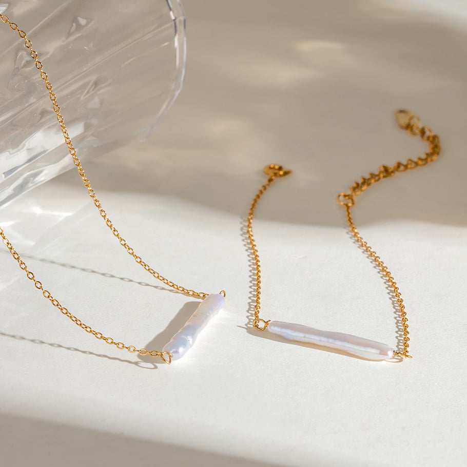 1 Piece Classic Series All-match Minimalistic Irregular Stainless Steel Gold Color Women's Pendant Necklaces Picture4