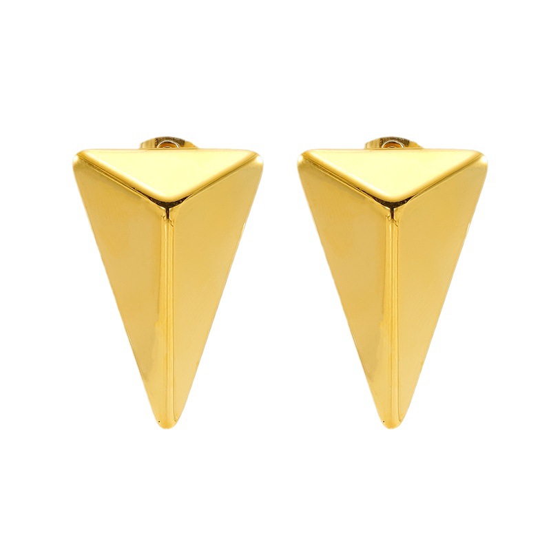 1 Pair Simple Series Simple Titanium Steel 18K Gold Plated Women Stud Earrings Picture6