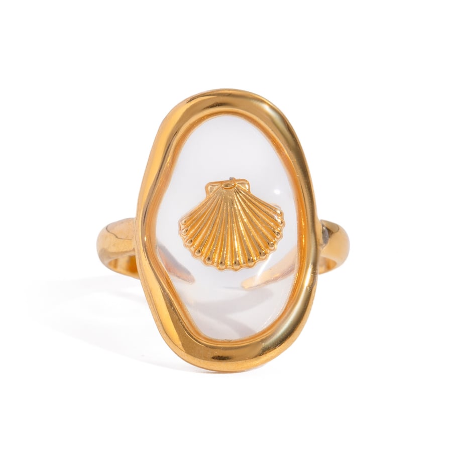 1 Paar Simple Series Vacation Turtle Edelstahl 18 Karat vergoldete verstellbare Damenringe Bild6