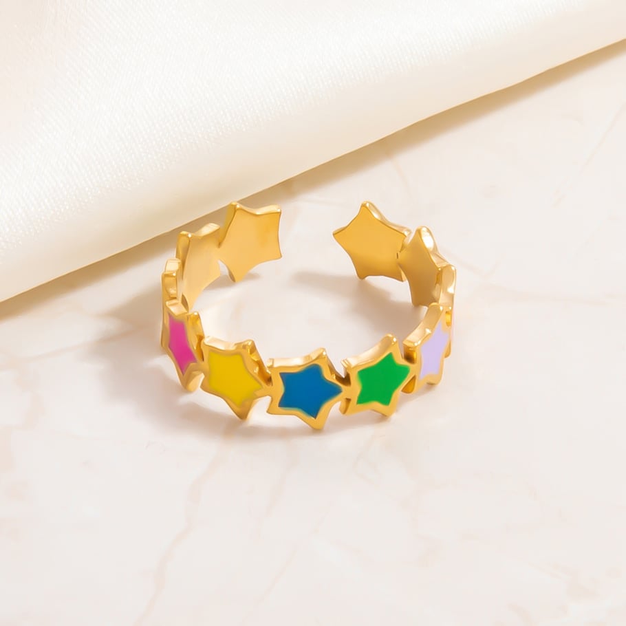 1 Stück Romantische Serie Süßes Tier Edelstahl Gold Farbe Damen Verstellbare Ringe Bild5
