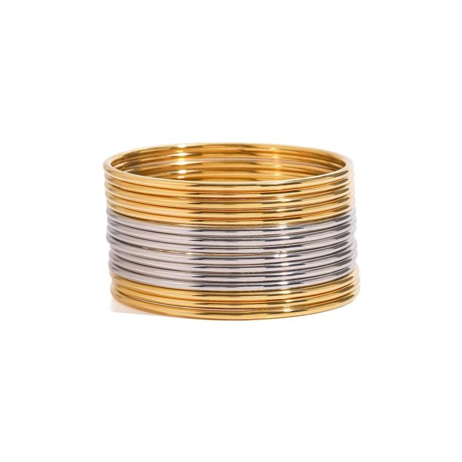 1 Piece Simple Series Simple Annular Stainless Steel 18K Gold Plated Women Bangles Picture9