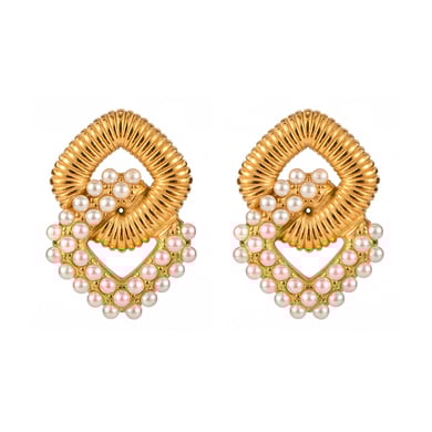 1 Paar Klassische Serie Elegante Geometrische Edelstahl 18K Vergoldet Künstliche Perle Frauen Tropfen Ohrringe h5 Bild6