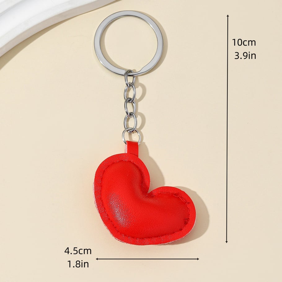 1 pezzo di ciondolo per borsa da donna in PU a forma di cuore dolce, serie semplice Immagine8