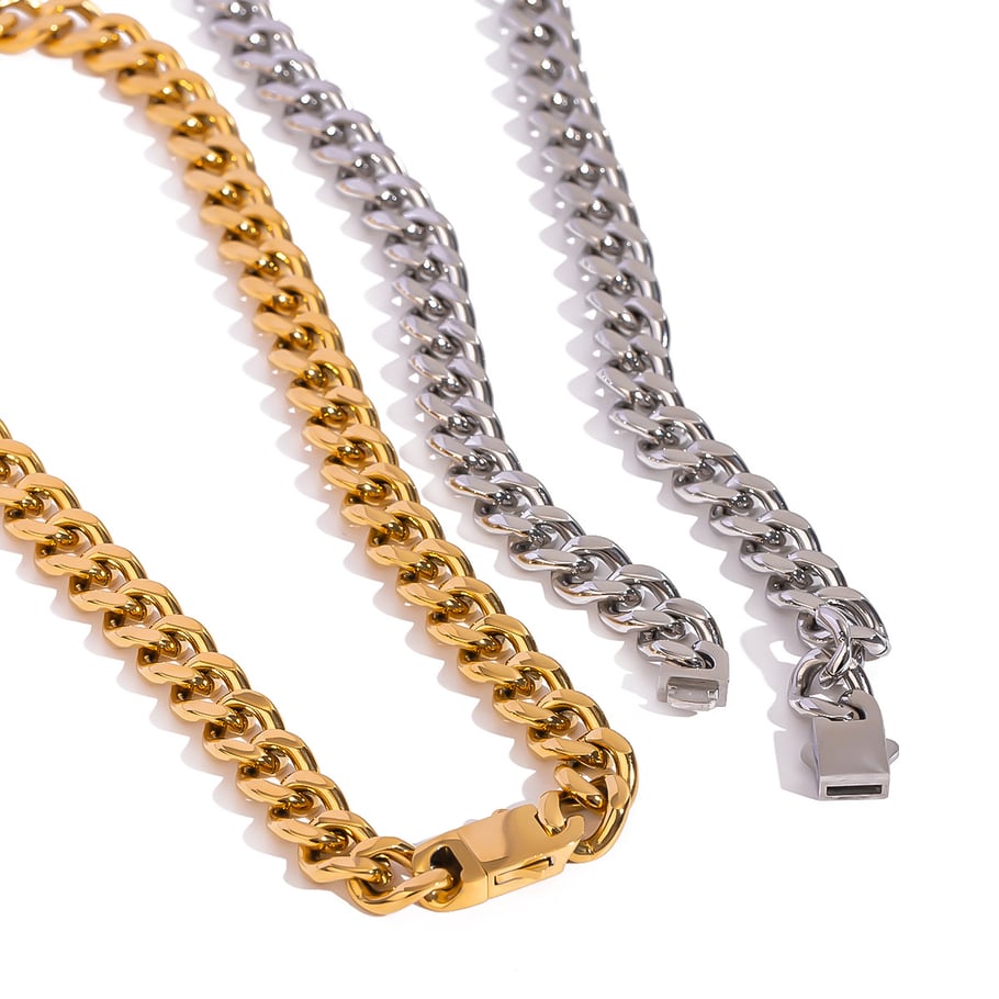 1 Stück Simple Series Hip-Pop/Rock Geometrisch Edelstahl 18K vergoldet Damen Kettenhalsketten Bild6