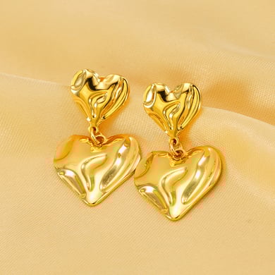 1 Paar Simple Series Daily Heart Edelstahl 18 Karat vergoldete Damen-Ohrstecker h5 Bild4