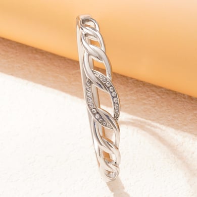 1 Piece Dazzling Series Classic Twist Stainless Steel Gold Color Women's Bangles h5 Picture5