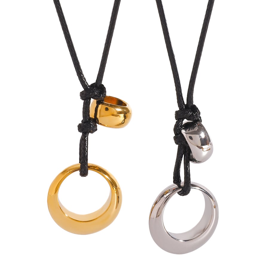 1 Piece Simple Series Casual Geometric Stainless Steel 18K Gold Plated Women Pendant necklaces Picture5