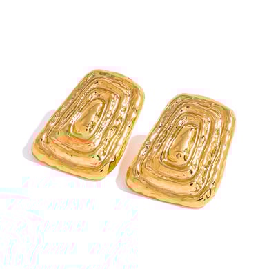 1 Paar Simple Series Retro Geometrische Edelstahl 18K vergoldet Damen Ohrstecker h5 Bild5