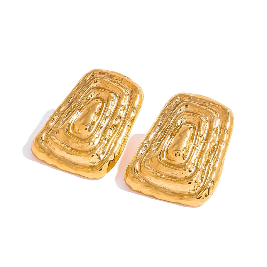1 Paar Simple Series Retro Geometrische Edelstahl 18K vergoldet Damen Ohrstecker Bild5