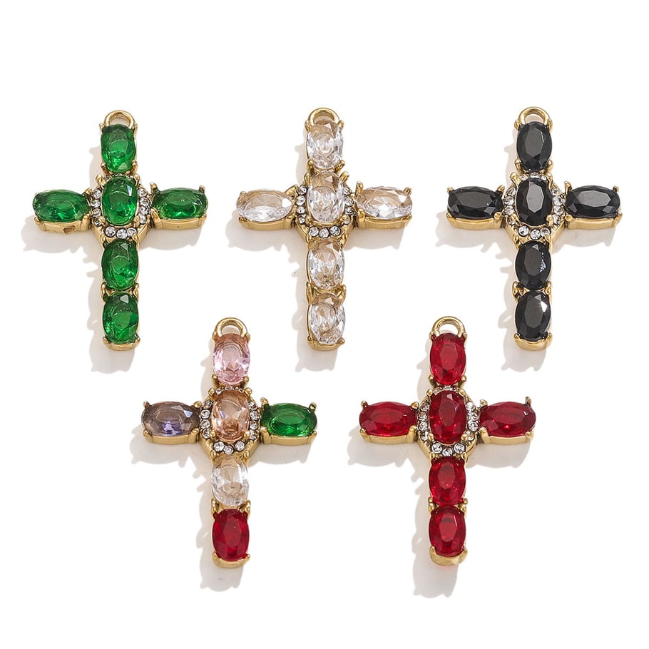 1 Pair Classic Series Retro Cross 18K Gold Plated Women Pendants Picture5